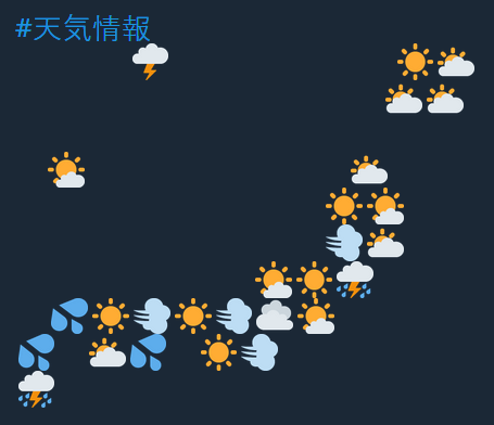 Emoji Weather Map Japan